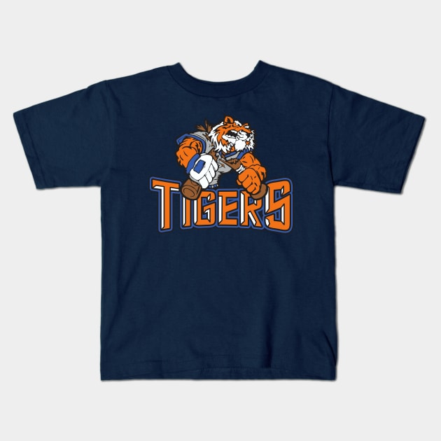 Tigers Baseball Logo Kids T-Shirt by DavesTees